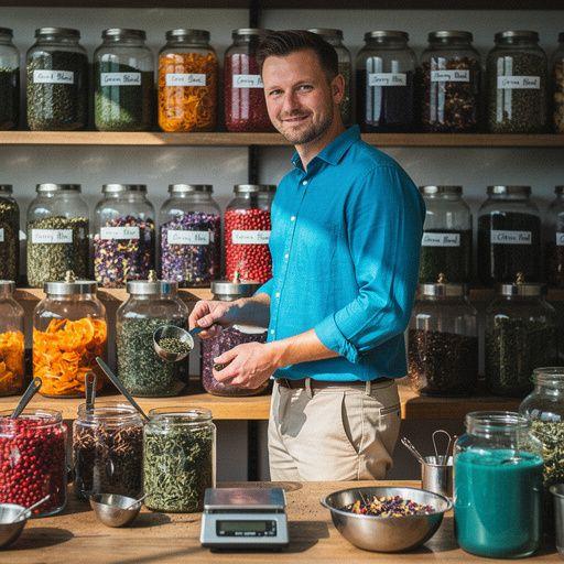 Gyönyörű teáscsésze, amelyben a kék ital mellett citromszeletek láthatók.